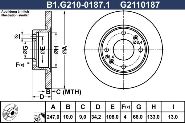 Tarcza hamulcowa GALFER B1.G210-0187.1