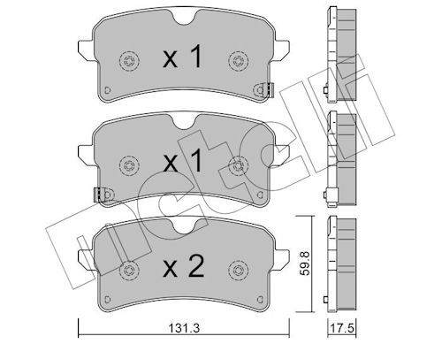 set placute frana,frana disc METELLI 22-1261-1