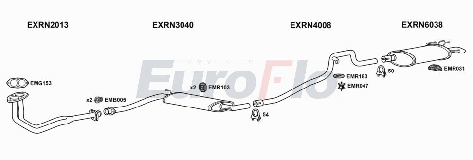 Układ wydechowy EUROFLO RNESP206004B