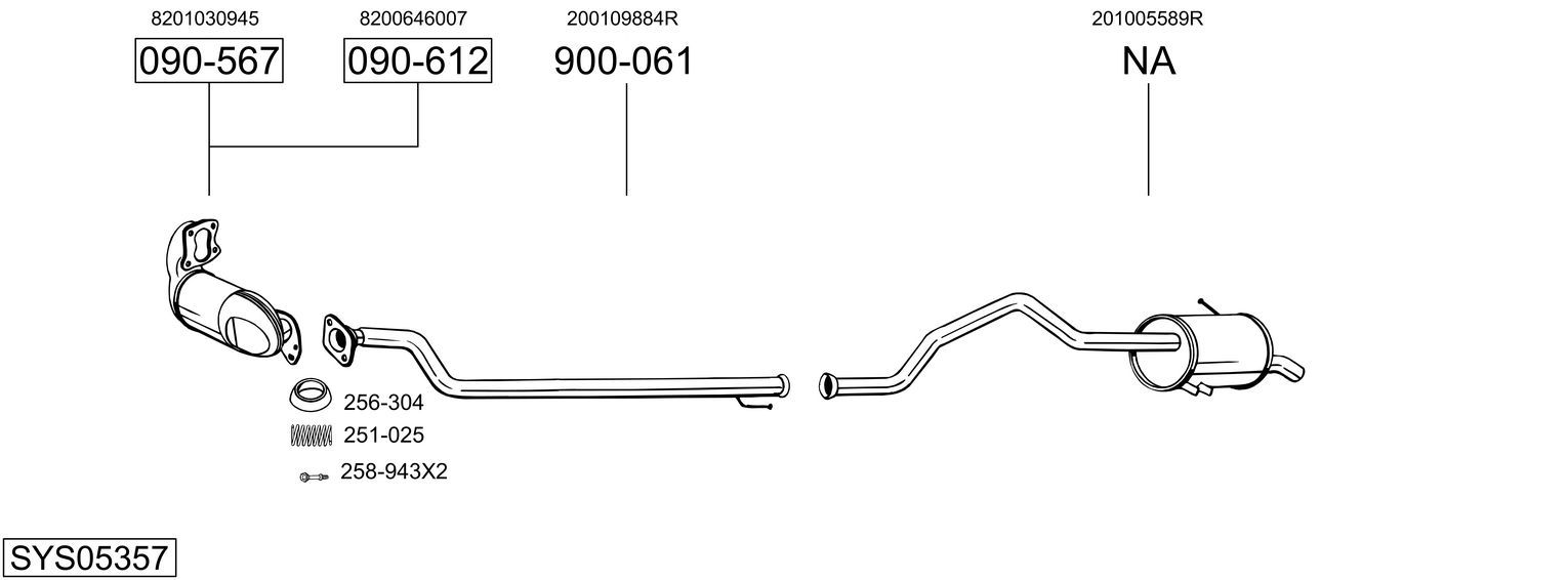 Układ wydechowy BOSAL SYS05357