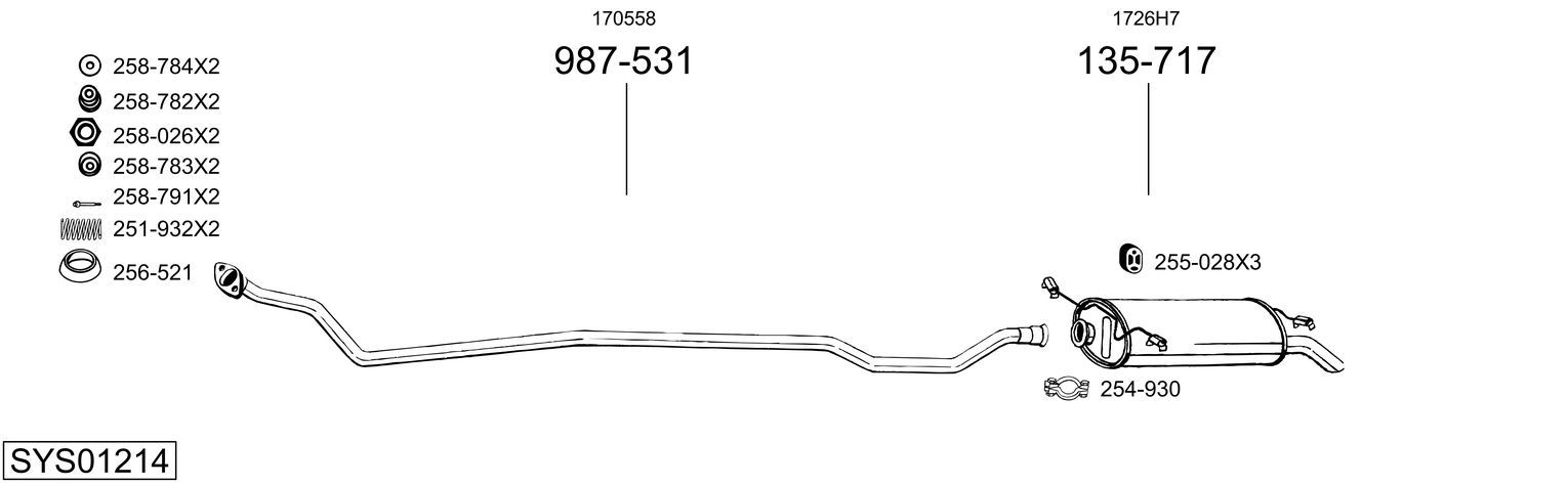 Układ wydechowy BOSAL SYS01214