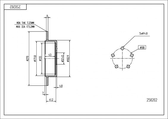 Tarcza hamulcowa HART 250 202
