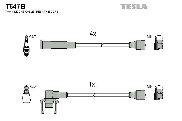 Sada kabelů pro zapalování TESLA T647B