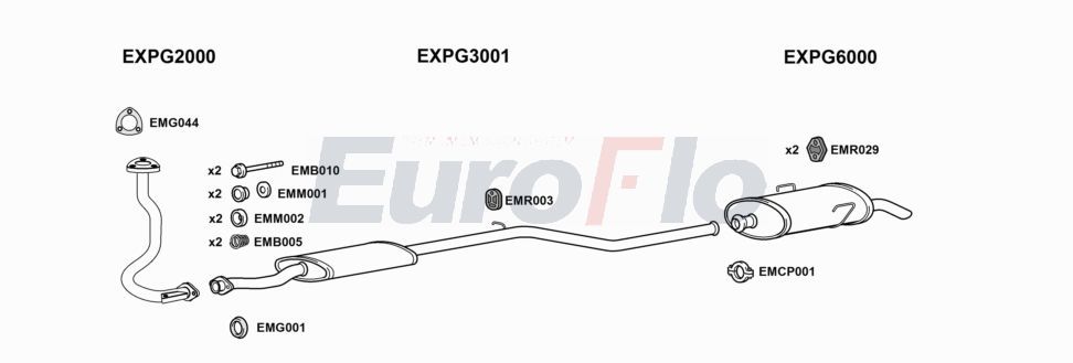 Układ wydechowy EUROFLO PG10615D1001A00