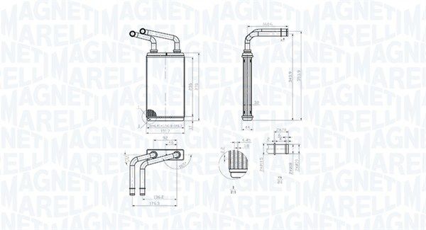 Wymiennik ciepła, ogrzewanie wnętrza MAGNETI MARELLI 350218483000
