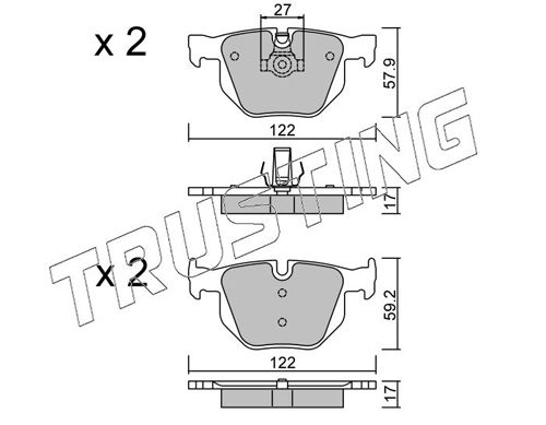 Zestaw klocków hamulcowych, hamulce tarczowe TRUSTING 660.0