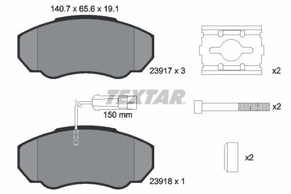 Sada brzdových platničiek kotúčovej brzdy TEXTAR 2391701
