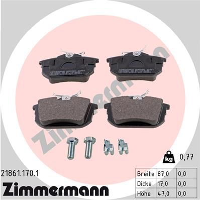 Sada brzdových platničiek kotúčovej brzdy ZIMMERMANN 21861.170.1