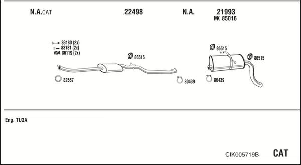 Układ wydechowy WALKER CIK005719B