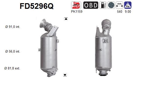 Filtr sadzy / filtr cząstek stałych, układ wydechowy AS FD5296Q