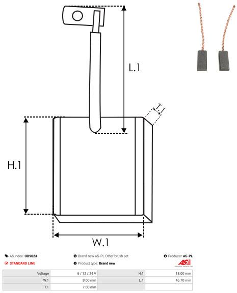 Levně Uhlíkový kartáč, generátor AS-PL OB9023