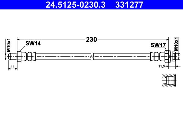 Levně Brzdové hadice ATE 24.5125-0230.3