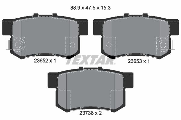Sada brzdových platničiek kotúčovej brzdy TEXTAR 2365201