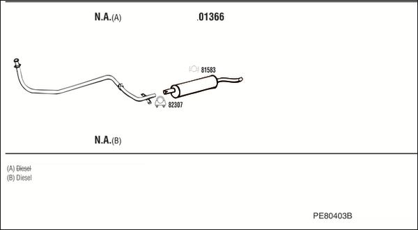 Układ wydechowy WALKER PE80403B