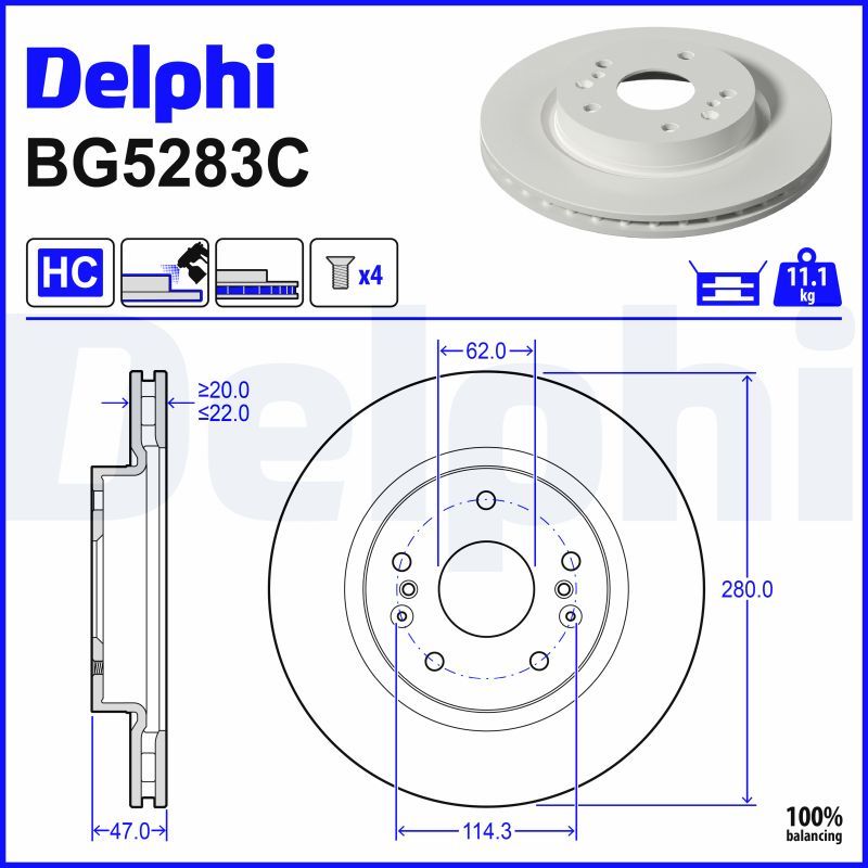 Disc frana DELPHI BG5283C