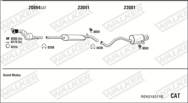 Układ wydechowy WALKER REK018311B