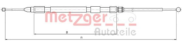 Cablu, frana de parcare METZGER 10.4158