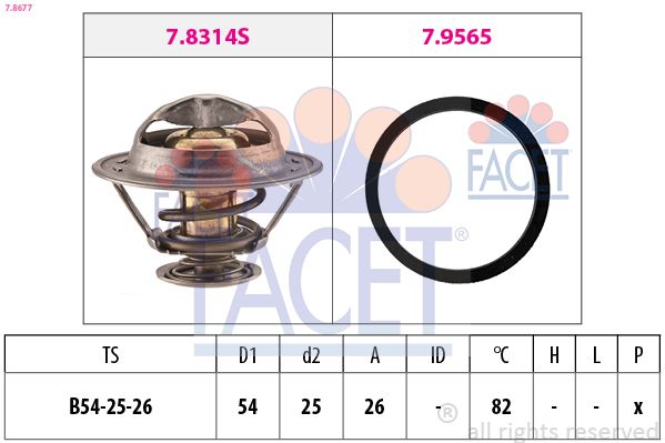 Termostat, środek chłodzący FACET 7.8677