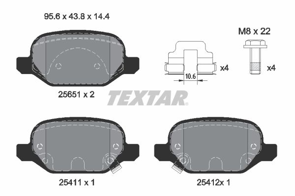 Sada brzdových platničiek kotúčovej brzdy TEXTAR 2565101