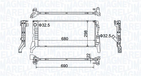 Chłodnica, układ chłodzenia silnika MAGNETI MARELLI 350213202700