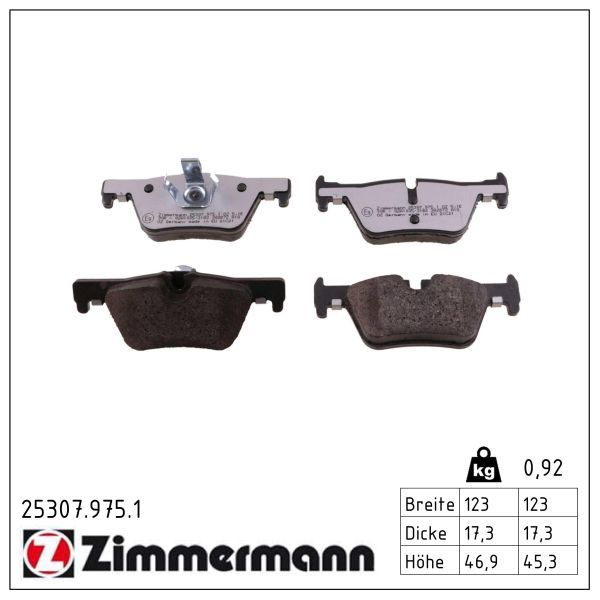 Levně Sada brzdových destiček, kotoučová brzda ZIMMERMANN 25307.975.1
