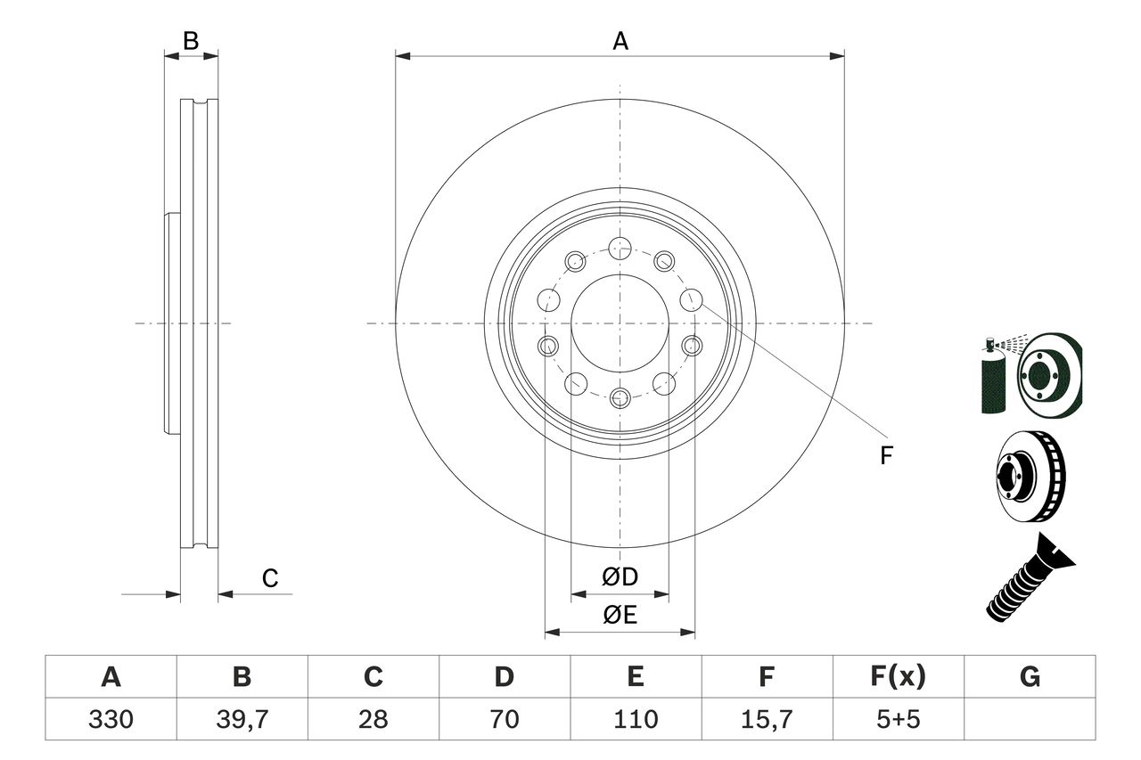 Remschijf BOSCH 0 986 479 F66