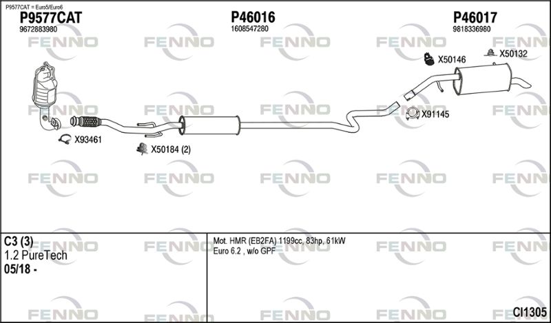 Układ wydechowy FENNO CI1305