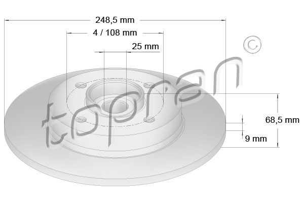 Tarcza hamulcowa TOPRAN 721 185