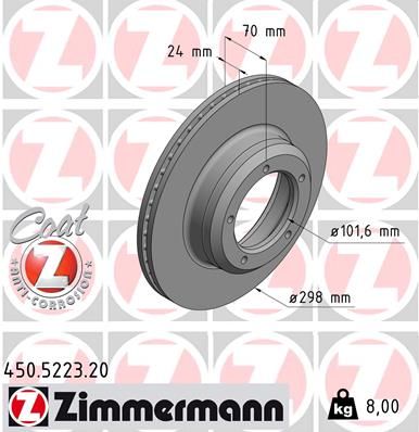 Tarcza hamulcowa ZIMMERMANN 450.5223.20