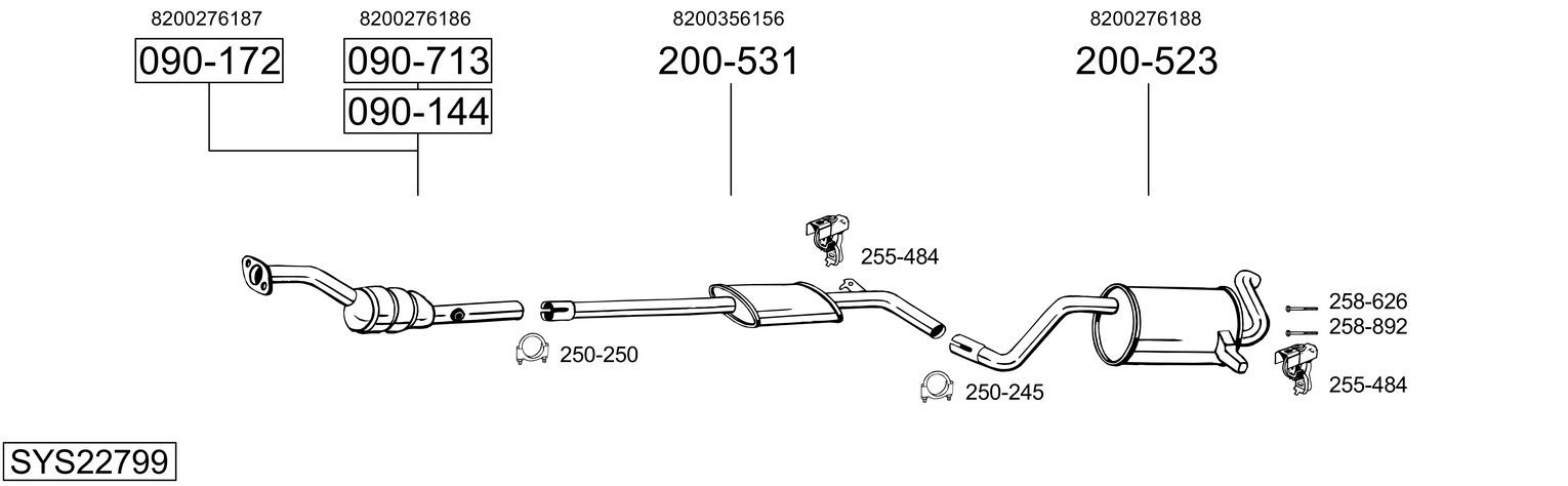 Układ wydechowy BOSAL SYS22799