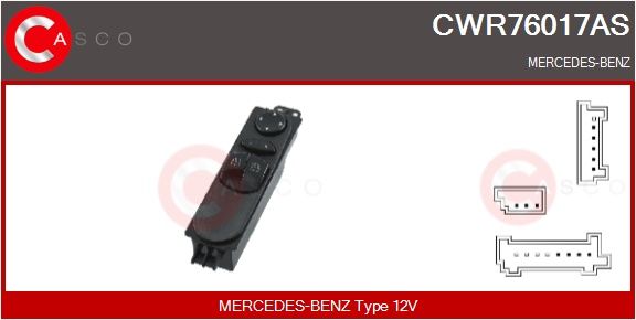 Spínač, zvedací zařízení oken CASCO CWR76017AS