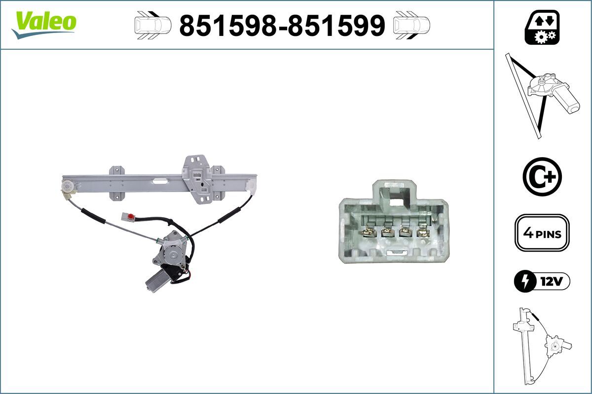 Mecanism actionare geam VALEO 851598