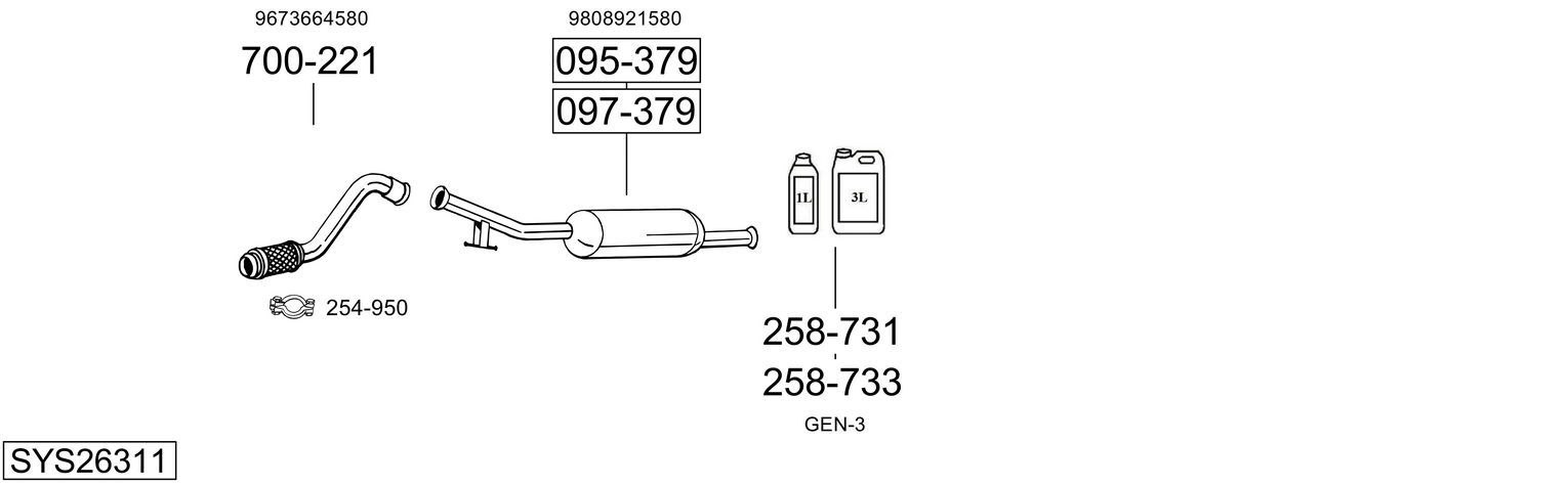 Układ wydechowy BOSAL SYS26311