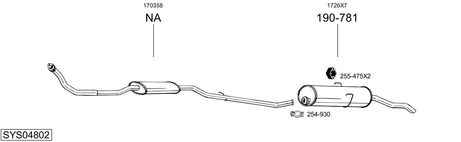 Układ wydechowy BOSAL SYS04802