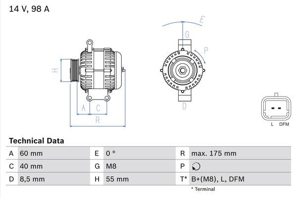 Alternator BOSCH 0 986 041 850