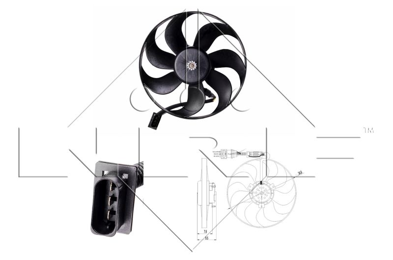 Ventilátor chladenia motora NRF 47064