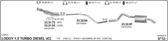 Układ wydechowy IMASAF 603000015