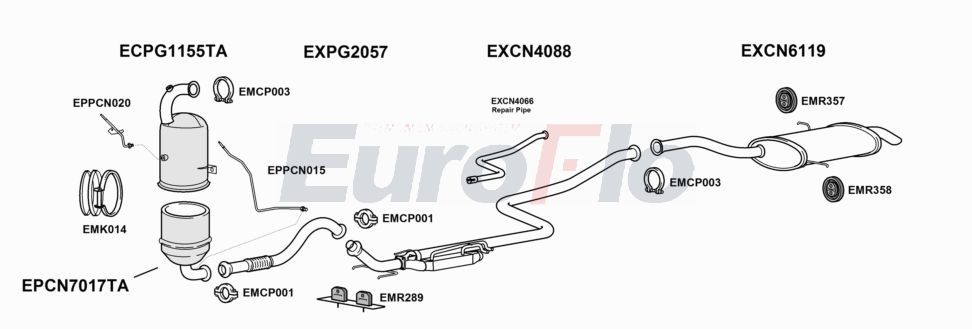 Układ wydechowy EUROFLO CNGRAP16D6004B