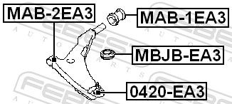 Levně Uložení, řídicí mechanismus FEBEST MAB-2EA3