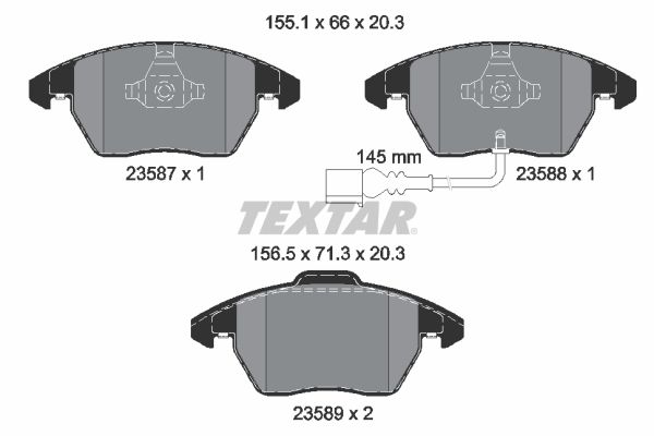 Sada brzdových platničiek kotúčovej brzdy TEXTAR 2358701