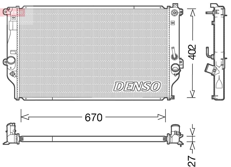 Chladič, chlazení motoru DENSO DRM50092