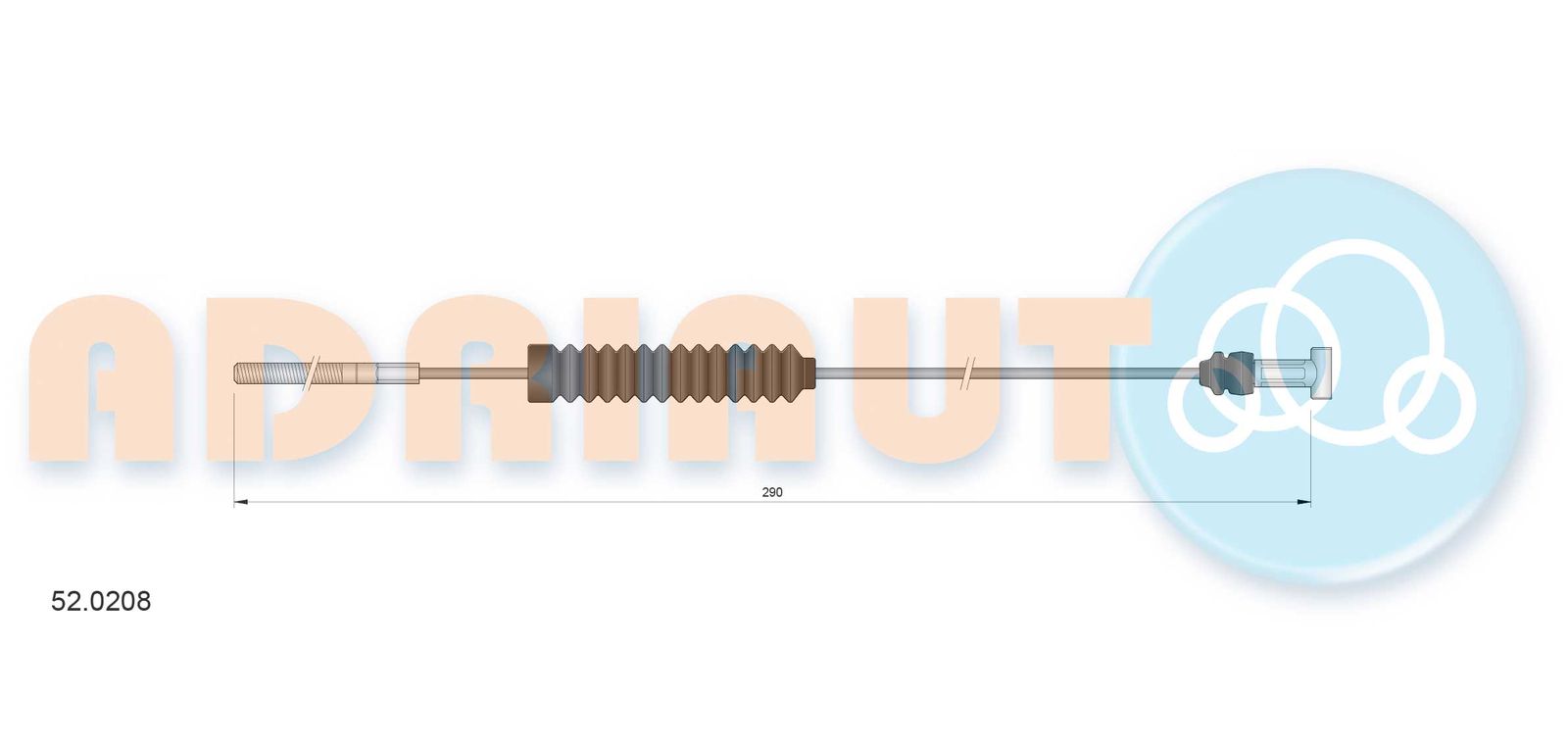 Cablu, frana de parcare ADRIAUTO 52.0208