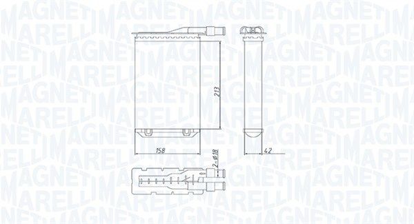 Wymiennik ciepła, ogrzewanie wnętrza MAGNETI MARELLI 350218489000
