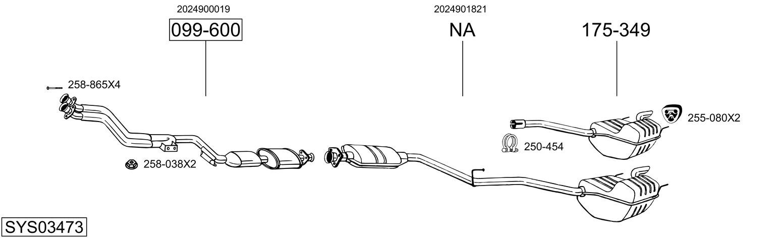 Układ wydechowy BOSAL SYS03473