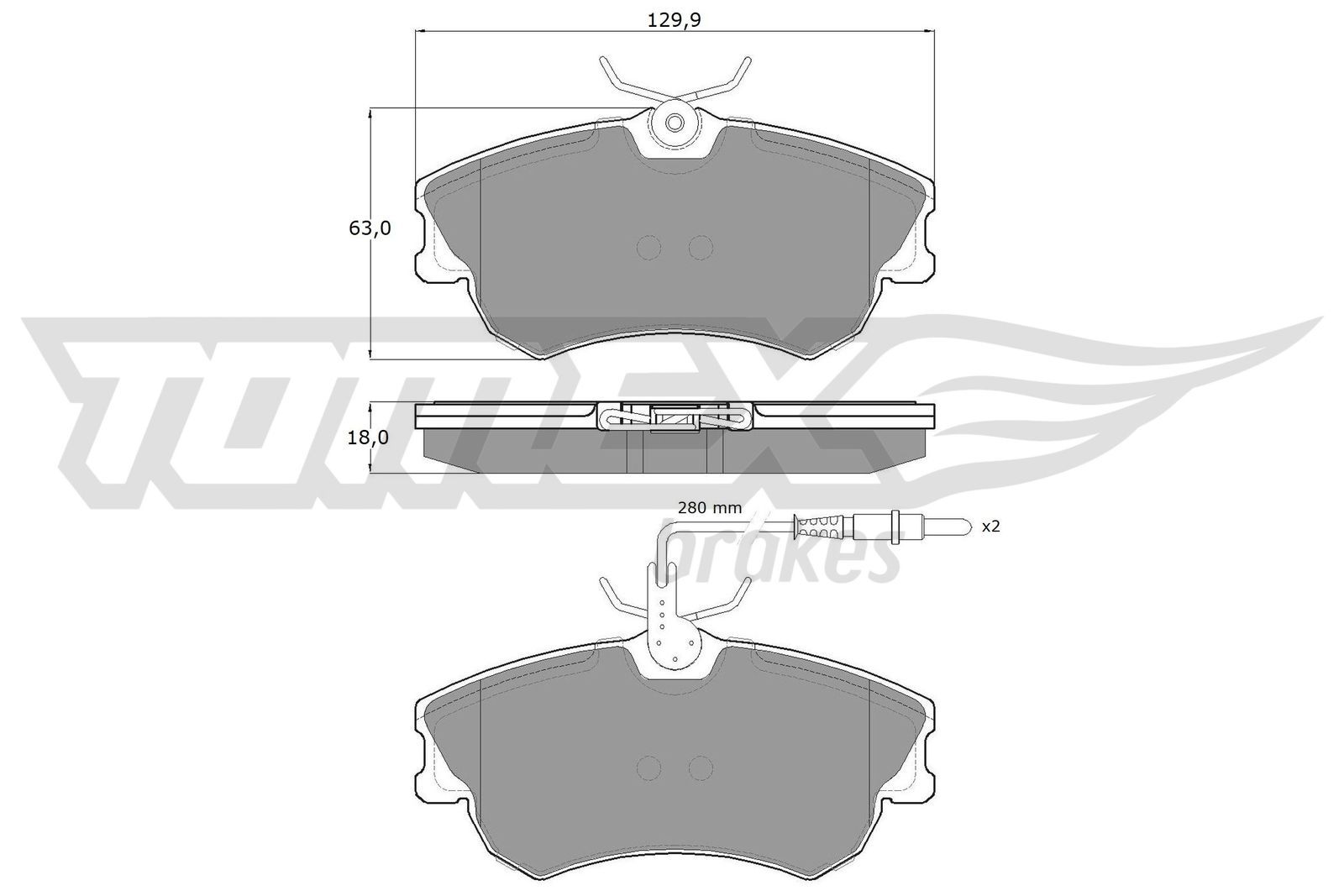 Sada brzdových destiček, kotoučová brzda TOMEX Brakes 13-47