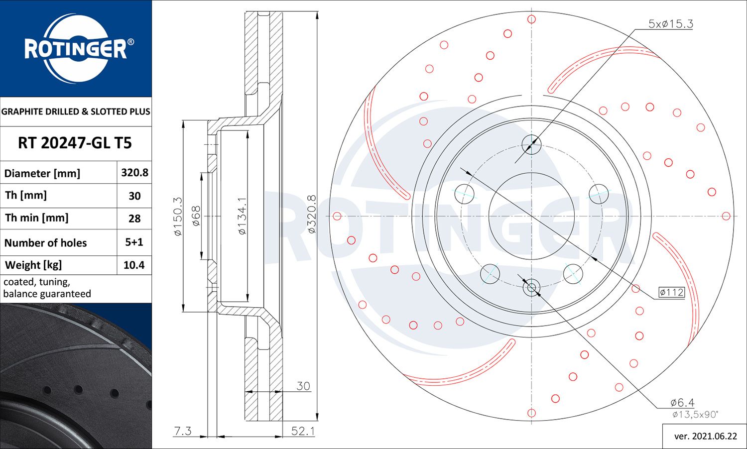 Disc frana ROTINGER RT 20247-GL T5