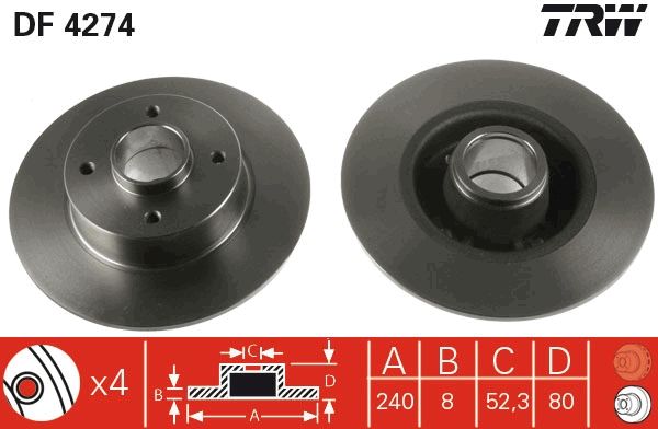 Tarcza hamulcowa TRW DF4274