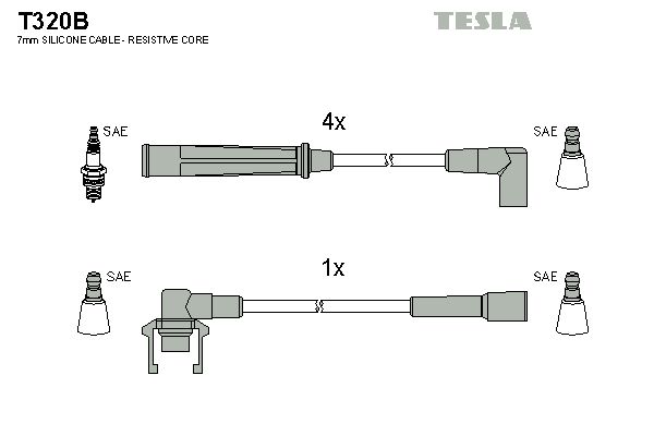 Zestaw przewodów zapłonowych TESLA T320B