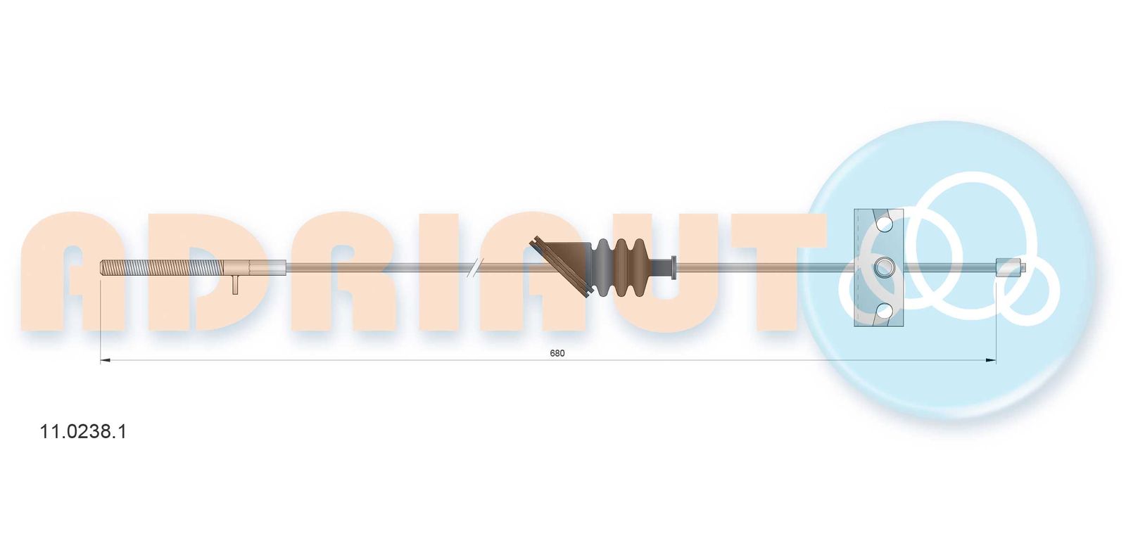 Cablu, frana de parcare ADRIAUTO 11.0238.1