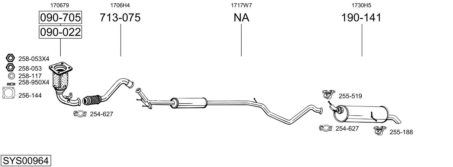 Układ wydechowy BOSAL SYS00964